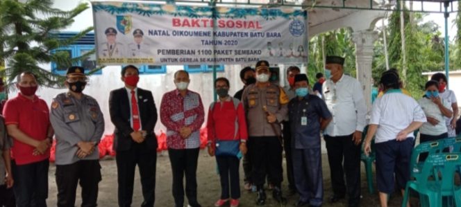 
					Jelang Natal dan Tahun Baru, Kapolres dan Bupati Batubara Bersama KSJ Berbagi Ke Warga Kristiani