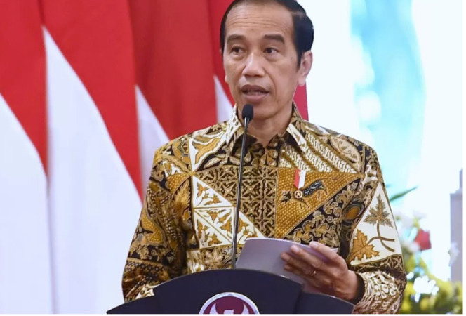
					Presiden Joko Widodo saat meluncurkan program Konektivitas Digital 2021 di Istana Negara, Jakarta, pada Jumat, 26 Februari 2021. Foto: BPMI Setpres/Rusman
