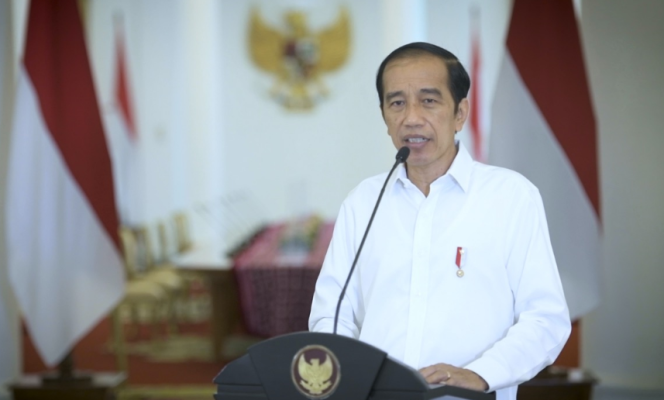 
					Ket foto: Presiden Joko Widodo saat menyampaikan pernyataan di Istana Kepresidenan Bogor, Jawa Barat, pada Minggu, 28 Maret 2021. Foto: BPMI Setpres