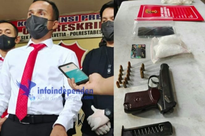 
					Polsek Medan Helvetia Ringkus Pengedar Narkoba Bersenpi