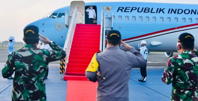 
					Ket foto : Presiden Joko Widodo bertolak menuju Provinsi Nusa Tenggara Timur dari Pangkalan TNI AU Halim Perdanakusuma, Jakarta, pada Jumat, 9 April 2021. Foto: BPMI Setpres/Laily Rachev