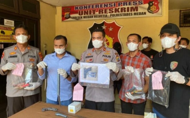 
					Komplotan Pencurian Senpi Anggota Pol Air Poldasu Diringkus Jajaran Polsek Medan Helvetia