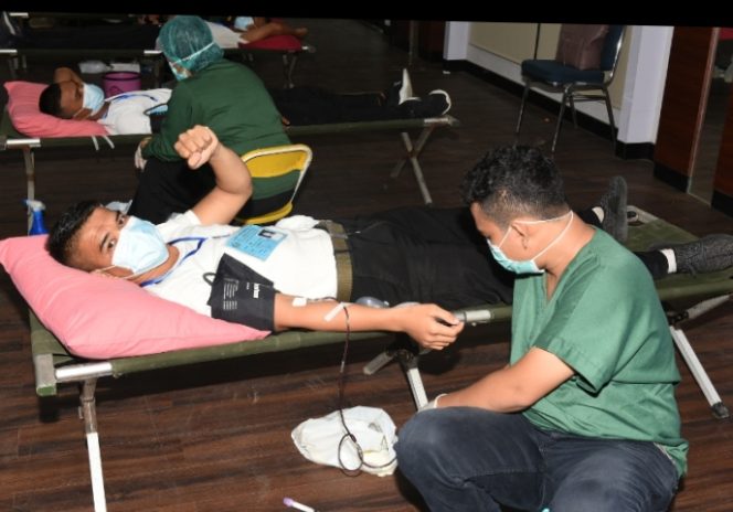 
					Untuk Membantu Menanggulangi Kekurangan Stok Darah Lantamal I Menyelenggarakan Donor Darah