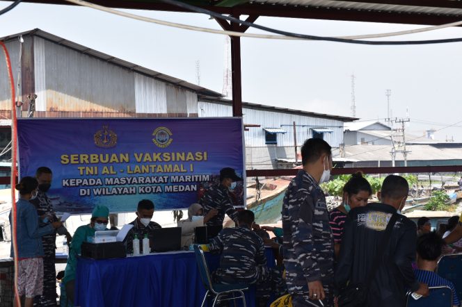 
					TNI AL Lantamal I Tidak Kenal Lelah Kembali Gelar Serbuan Vaksinasi Hari Ke3 Di Kampung Nelayan Gabion Belawan