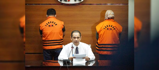 
					Ket foto : Wakil Ketua KPK, Nurul Ghufron dalam jumpa pers, Rabu (22/9/2021) malam. (HumKPK)