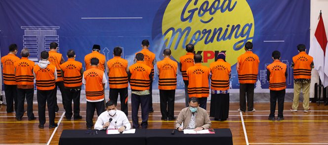 
					Ket foto : Deputi Penindakan KPK Karyoto dalam konfrensi pers di Jakarta, Sabtu (4/9/2021), (Humas KPK).