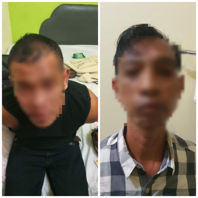 
					Ket foto : Dua orang laki-laki Inisial J dan M berhasil diamankan oleh Dit Resnarkoba Polda Kepri. (HumPolKep)