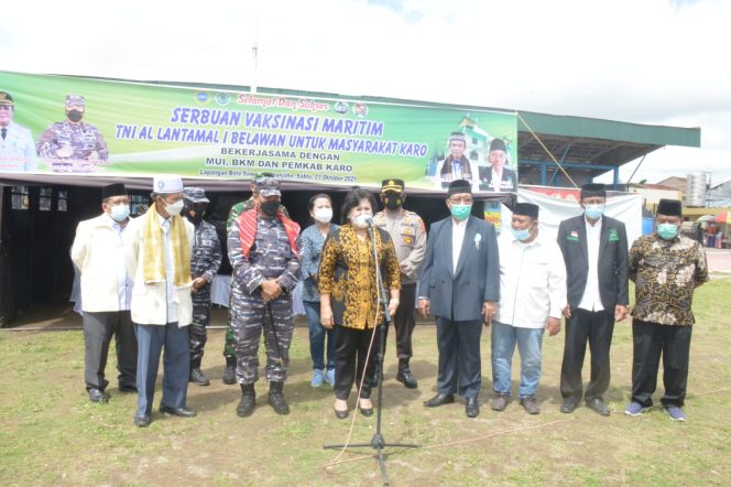
					MUI Dan Pemkab Karo Kerjasama TNI AL Lantamal I Laksanakan Vaksin Kepada Warga Kabanjahe