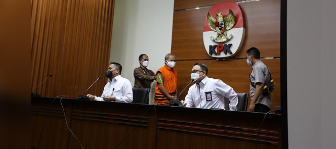 
					Ket foto: Dalam jumpa pers di Gedung KPK, Jakarta, Rabu (10/11/2021). (HumKPK) 