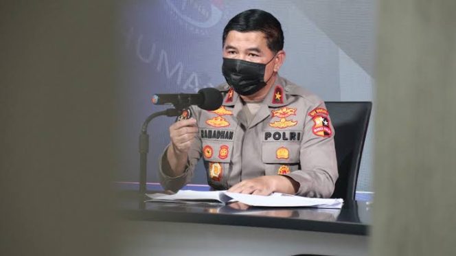 
					Ket foto: Karo Penmas Divisi Humas Polri Kombes Ahmad Ramadhan di Mabes Polri, Senin (24/1/2022). (DivHumPol)
