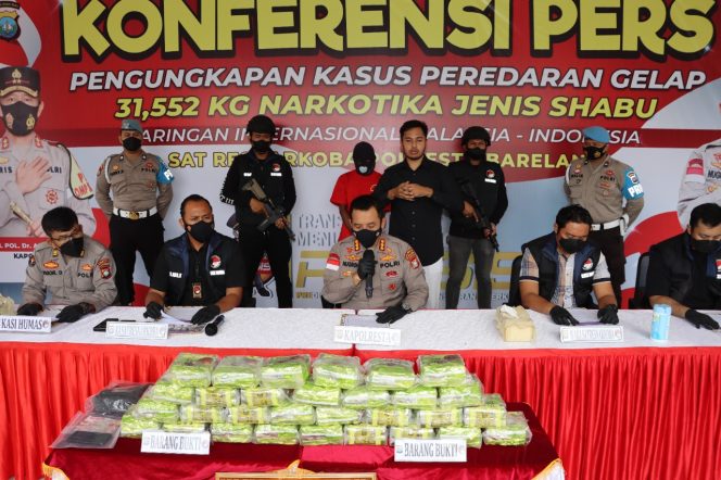 
					Dalam Waktu 2 Bulan Kapolresta Barelang Ungkap Pelaku Kasus TP Narkotika Jenis Sabu Jaringan Internasional