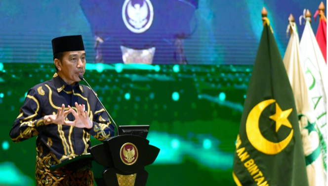 
					Ket foto: Presiden Joko Widodo menyampaikan sambutannya pada peresmian Pembukaan Rapat Koordinasi Nasional (Rakornas) dan Musyawarah Dewan Partai (MDP) Partai Bulan Bintang Tahun 2023 di eL-Royal Hotel, Kelapa Gading, Jakarta, Rabu, 11 Januari 2023. Foto: BPMI Setpres/Muchlis Jr.