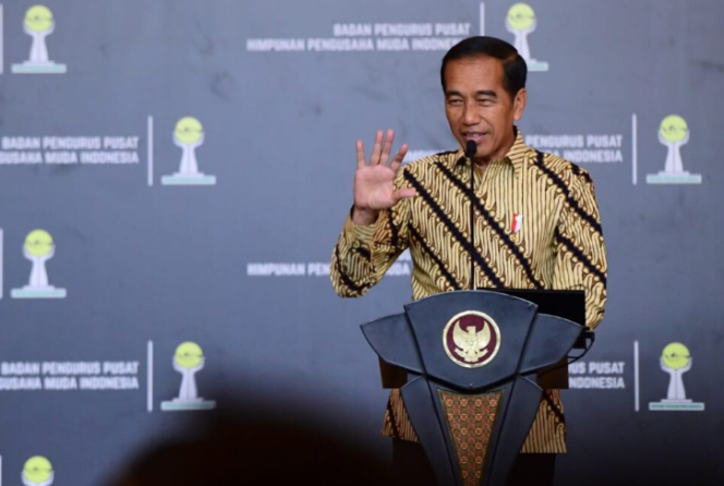 
					
Ket foto: Presiden Joko Widodo menyampaikan sambutannya dalam pelantikan Badan Pengurus Pusat Himpunan Pengusaha Muda Indonesia (HIPMI) Masa Bakti 2022-2025, yang digelar di Hotel Kempinski, Jakarta, pada Senin, 20 Februari 2023. Foto: BPMI Setpres/Lukas.
