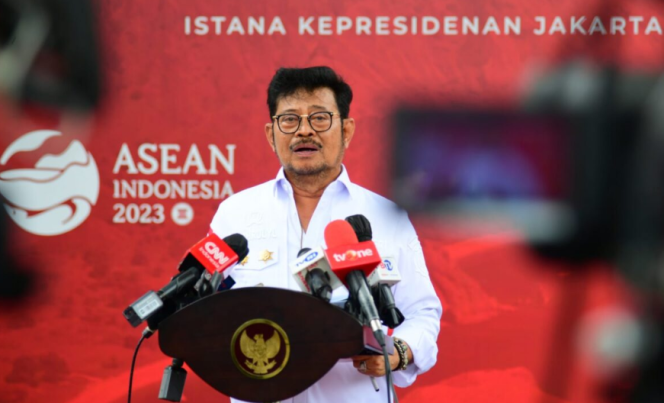 
					Ket foto: Menteri Pertanian Syahrul Yasin Limpo memberikan keterangan di Kompleks Istana Kepresidenan, Jakarta, pada Jumat, 24 Februari 2023. Foto: BPMI Setpres/Muchlis Jr.