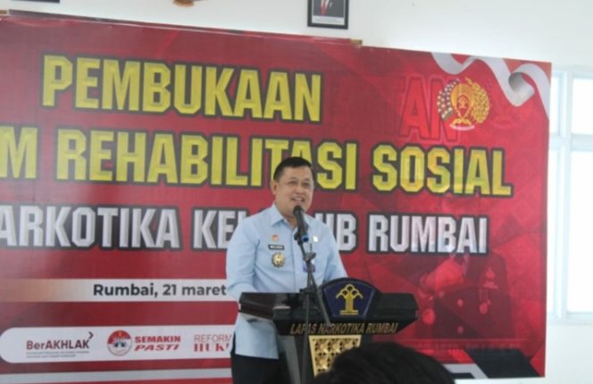 
					Serius Atasi Penyalahgunaan Narkoba, Lapas Narkotika Rumbai Resmi Gelar Program Rehabilitasi Sosial Tahun 2023