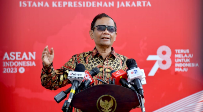 
					Ket foto: Menteri Koordinator Bidang Politik, Hukum, dan Keamanan (Menko Polhukam) Mahfud Md.