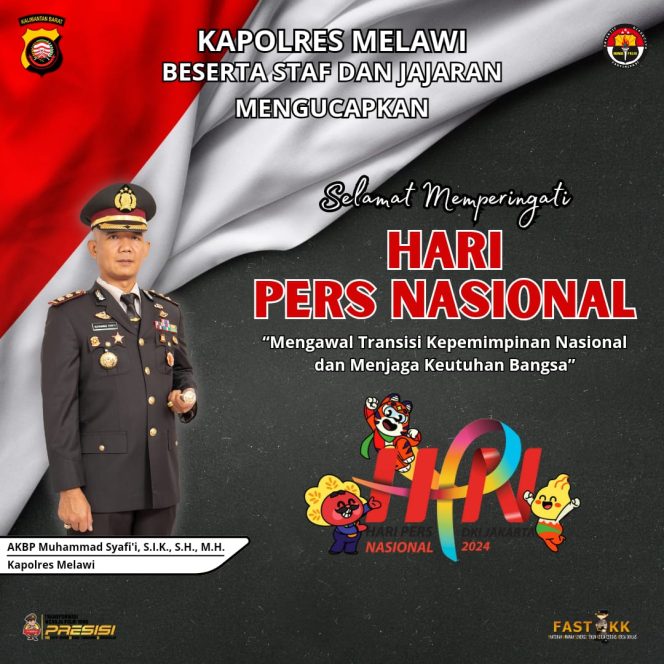 
					Kapolres Melawi Mengucapkan Selamat Hari Pers Nasional dan Apresiasi Peran Pers dalam Pemilu Damai