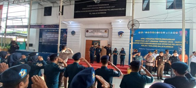 
					KSOP Kelas I Tanjung Balai Karimun Gelar Apel Kesiapan Penyelenggaraan Angkutan Laut Lebaran Tahun 2024