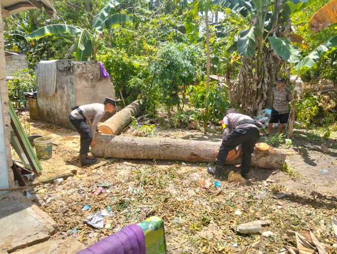 
					Polsek Buru Bantu Rumah Warga yang Terkena Musibah Angin Kencang
