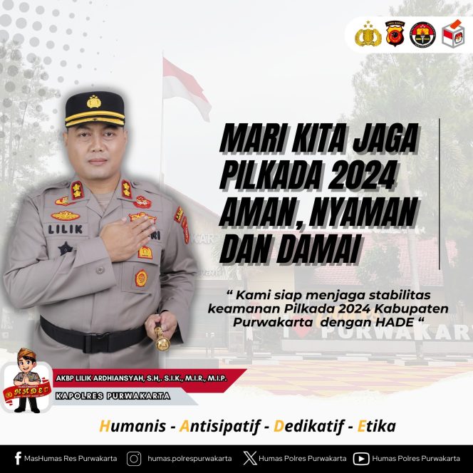 
					Ciptakan Pilkada 2024 Aman, Nyaman dan Damai, Ini Pesan Kapolres Purwakarta