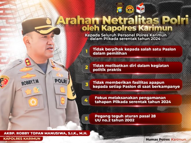 
					Kapolres Karimun Himbau Pendukung Paslon Tidak Saling Ejek Menjatuhkan di Medsos