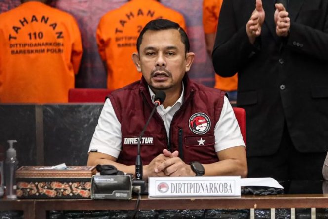 
					Ket photo: Direktur Tindak Pidana Narkoba Bareskrim Polri Brigjen Mukti Juharsa.