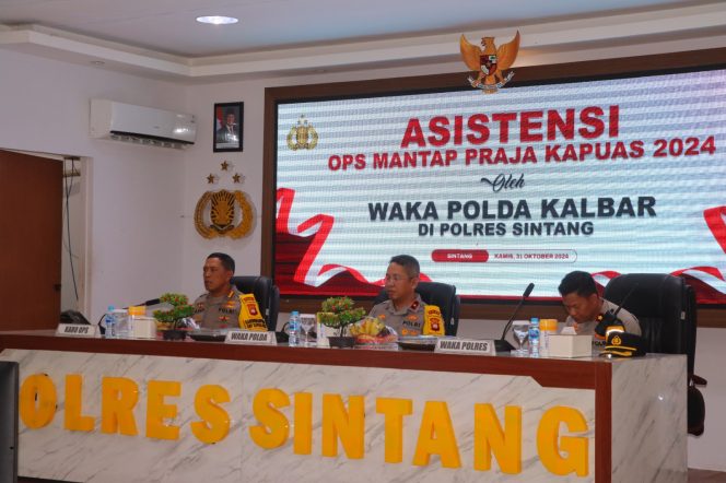
					Asistensi ke Polres Sintang, Wakapolda Kalbar Tekankan Pertajam Deteksi Kerawanan Pilkada 2024
