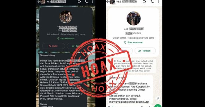 
					Waspada, Penipuan Mengatasnamakan Pegawai KPK via Pesan WhatsApp