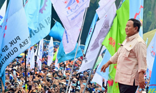 
					Ket photo: Peringatan Hari Buruh Internasional di Monumen Nasional, pada Kamis, 1 Mei 2025 dihadiri langsung oleh Presiden Prabowo Subianto. Foto: BPMI Setpres/Rusman.