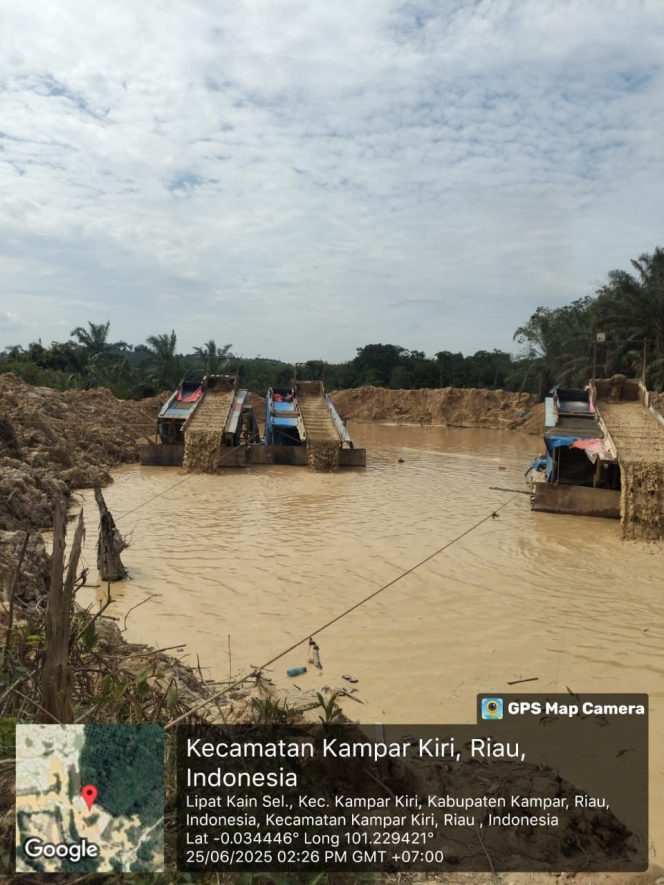 
					Diminta Kapolda Riau Tangkap Boss PETI Didesa Lipat Kain Selatan
