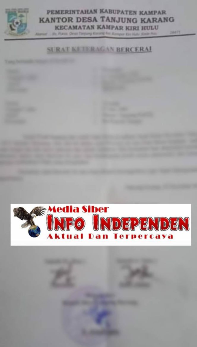
					Ada Apa?? Kades dan Sekdes Berkolaborasi Terbitkan Surat Keterangan Bercerai