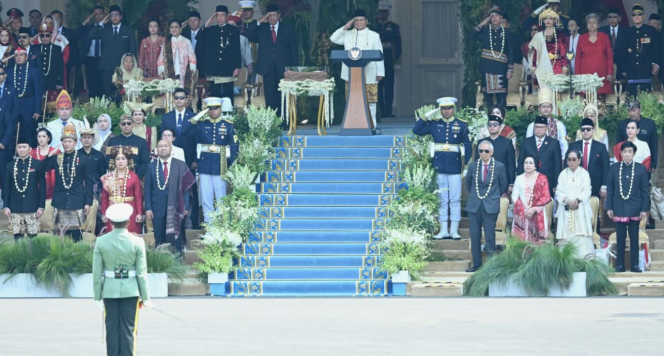 
					Perdana, Presiden Prabowo Subianto Pimpin Upacara Detik-Detik Proklamasi HUT ke-80 Kemerdekaan RI