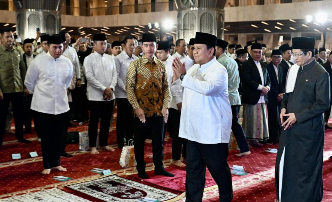 
					Ket foto: Presiden Prabowo Subianto menghadiri acara Peringatan Maulid Nabi Muhammad SAW 1447 Hijriah sekaligus Istighosah Kebangsaan yang digelar di Masjid Istiqlal, Jakarta, pada Kamis, 4 September 2025. Foto: BPMI Setpres/Cahyo.