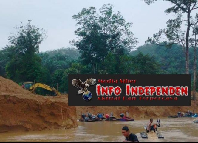 
					Puluhan PETI Dialiran Batang Setingkai Desa Tanjung Harapan Diduga Bebas Beroperasi